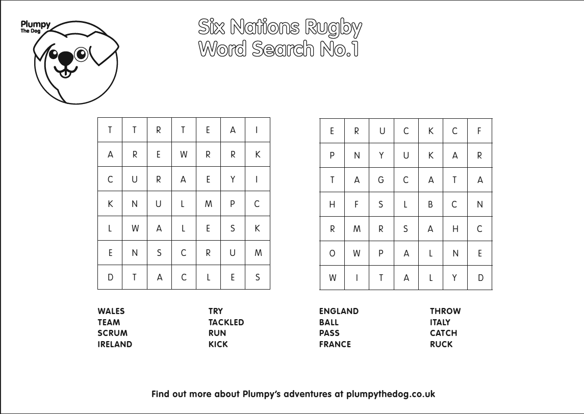 Preview of Six Nations Rugby Word Search No. 1 pdf