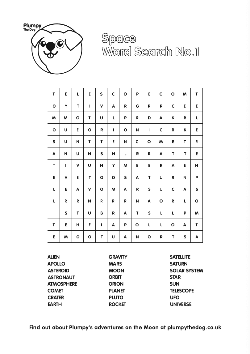 Preview of Space Word Search No. 1 pdf